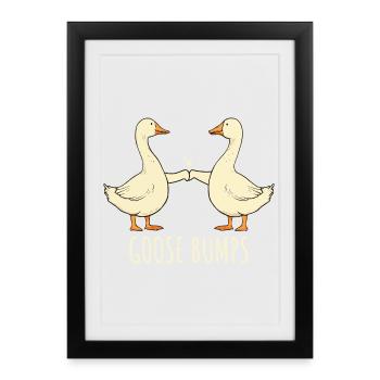 Proverbe « Oies qui ont la chair de poule » - Affiche encadrée (27 × 37 cm) - noir - Devant
