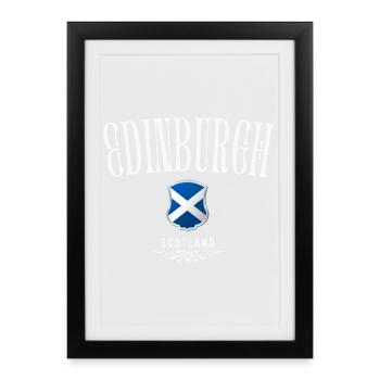 Edinburgh Scotland, souvenir Edinburgh - Framed poster (27 × 37 cm) - black - Front