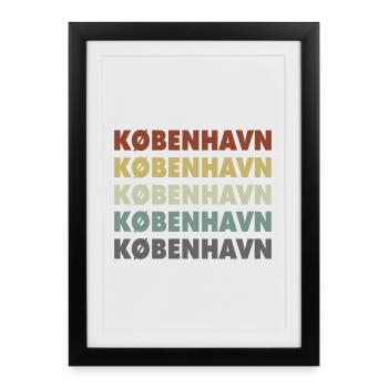 Copenhague - Kobenhavn - Danemark - Dänemark - Affiche encadrée (27 × 37 cm) - noir - Devant