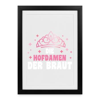 Enterrement de vie de garçon Équipe Mariée Enterrement de vie de jeune fille - Affiche encadrée (27 × 37 cm) - noir - Devant