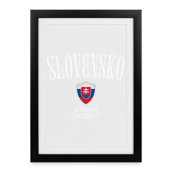 Drapeau de la Slovaquie, patriote slovaque - Affiche encadrée (27 × 37 cm) - noir - Devant