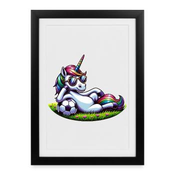 Unicorn Football Rainbow Casual Sunglasses - Framed poster (27 × 37 cm) - black - Front