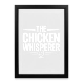 Le chuchoteur de poulet - Affiche encadrée (27 × 37 cm) - noir - Devant