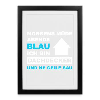 Roofer Roof Roofing Master Roofer - Framed poster (27 × 37 cm) - black - Front