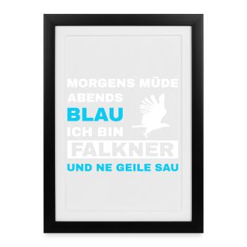 Falconry Falconer Falconer Falconer Falconry Bird of Prey - Framed poster (27 × 37 cm) - black - Front