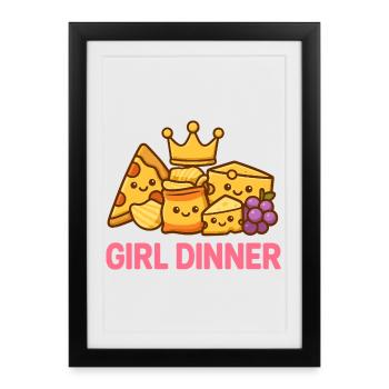 Dîner entre filles - Affiche encadrée (27 × 37 cm) - noir - Devant
