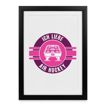 J’adore le hockey sur coussin d’air Équipe de hockey sur coussin d’air - Affiche encadrée (27 × 37 cm) - noir - Devant