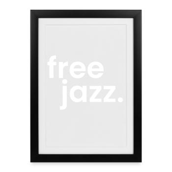 free jazz bold and simple logo - Framed poster (27 × 37 cm) - black - Front