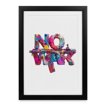 No War Colorful Gun Art - Framed poster (27 × 37 cm) - black - Front