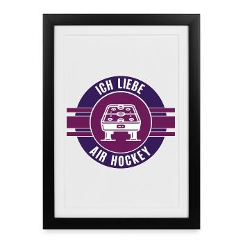Joueur de hockey sur air Jeu de joueur de hockey sur air - Affiche encadrée (27 × 37 cm) - noir - Devant