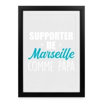 Enfant Humour Marseillais Supporter de Marseille - Affiche encadrée (27 × 37 cm) - noir - Devant