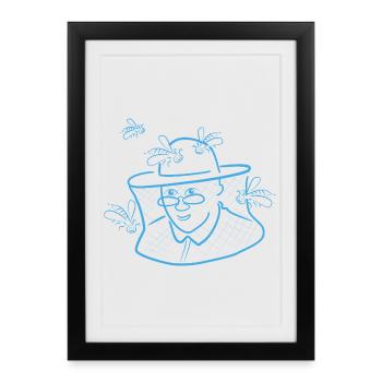Apiculteur - Affiche encadrée (27 × 37 cm) - noir - Devant