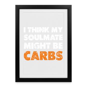 Carbohydrates as soulmates - Framed poster (27 × 37 cm) - black - Front