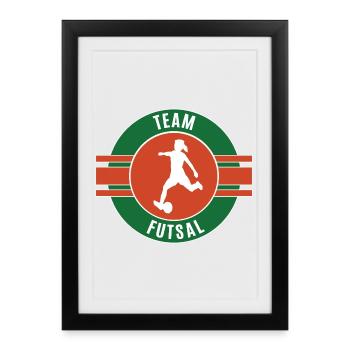 Futsal Team Team Player Futsal Game - Framed poster (27 × 37 cm) - black - Front