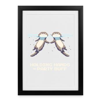 Holding hands = group strengthening | Otter RPG - Framed poster (27 × 37 cm) - black - Front