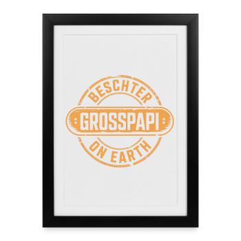 Beschter Grosspapi Dialecte suisse - Affiche encadrée (27 × 37 cm) - noir - Devant