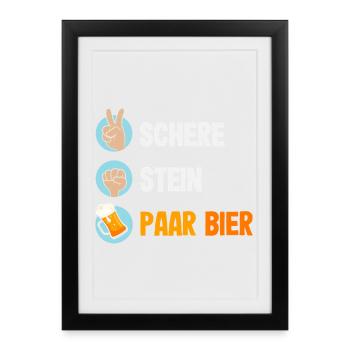 Drôle de cadeau de fête des pères papa bière - Affiche encadrée (27 × 37 cm) - noir - Devant
