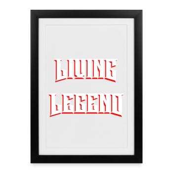 Légende vivante - Affiche encadrée (27 × 37 cm) - noir - Devant