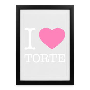 J’adore le gâteau - Affiche encadrée (27 × 37 cm) - noir - Devant