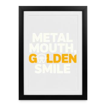 Dental Expert Braces Patient Success Gear - Affiche encadrée (27 × 37 cm) - noir - Devant