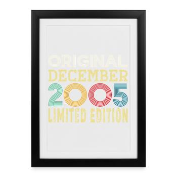 20 Year 20th Anniversary Gift Born December 2005 - Framed poster (27 × 37 cm) - black - Front