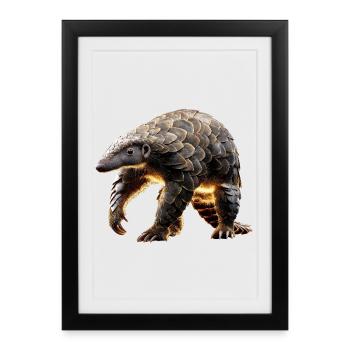 Pangolin Pangolin Pomme de pin Pangolins - Affiche encadrée (27 × 37 cm) - noir - Devant