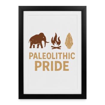 Outils préhistoriques en pierre d’Homo - Affiche encadrée (27 × 37 cm) - noir - Devant