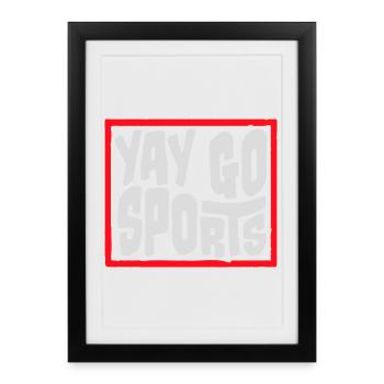 Youpi Go Sports Sarcastique Humour Anti Sports - Affiche encadrée (27 × 37 cm) - noir - Devant