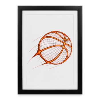 Idée cadeau pour un joueur de basket-ball Baller - Affiche encadrée (27 × 37 cm) - noir - Devant