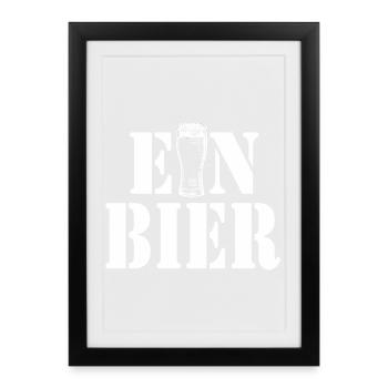 Ein Bier Glas-Logo Typografie - Gerahmtes Poster (27 × 37 cm) - Schwarz - Vorne