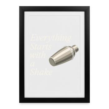 Shaker Stuck Beginner Mixologist - Framed poster (27 × 37 cm) - black - Front