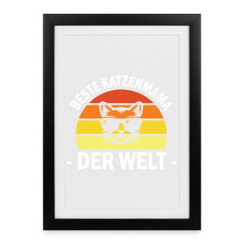 Cat Mom Gifts Cat Mom Cat Lover - Framed poster (27 × 37 cm) - black - Front