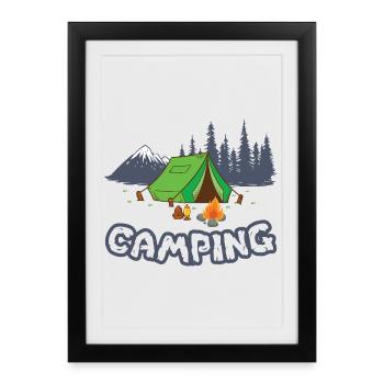 Camping - Framed poster (27 × 37 cm) - black - Front