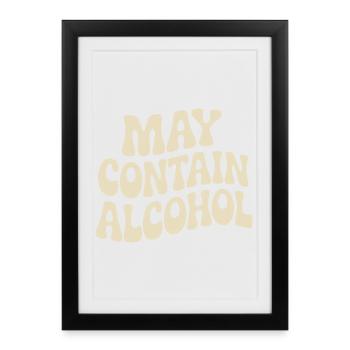 May Contain Alcohol Alkohol Mallorca Saufen JGA - Framed poster (27 × 37 cm) - black - Front