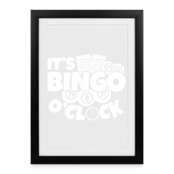 Joueur de bingo, c’est l’heure du bingo bingo - Affiche encadrée (27 × 37 cm) - noir - Devant