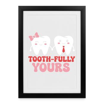 Dentiste assistant dentaire en couple - Affiche encadrée (27 × 37 cm) - noir - Devant