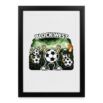 Bloc Ouest | Maillot de supporter de football – Curve & Stade - Affiche encadrée (27 × 37 cm) - noir - Devant