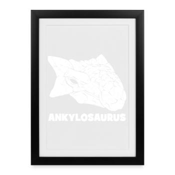 Ankylosaurus Fossil Skull - Framed poster (27 × 37 cm) - black - Front