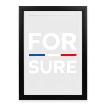 macron For sure - Framed poster (27 × 37 cm) - black - Front