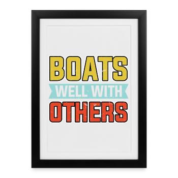 Boats good with others - Framed poster (27 × 37 cm) - black - Front