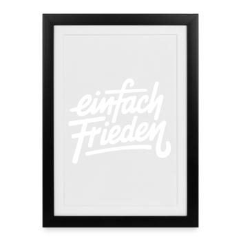 Simply peace lettering - Framed poster (27 × 37 cm) - black - Front