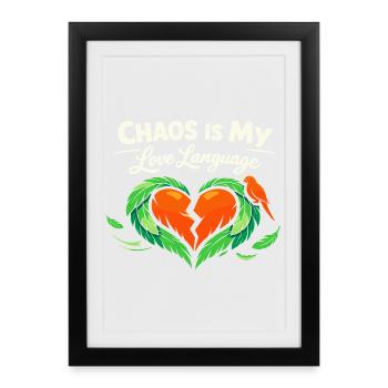 Conure Chaos Crew Parrot Owner Bird Mom - Framed poster (27 × 37 cm) - black - Front