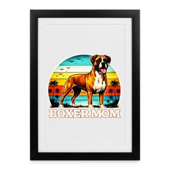 Boxer Mom - Framed poster (27 × 37 cm) - black - Front