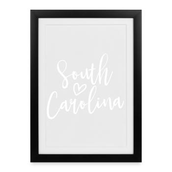 South Carolina Heart Women's Love South Carolina - Framed poster (27 × 37 cm) - black - Front