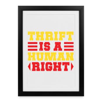 Frift Shopper est un magasin d’occasion pour les droits humains - Affiche encadrée (27 × 37 cm) - noir - Devant