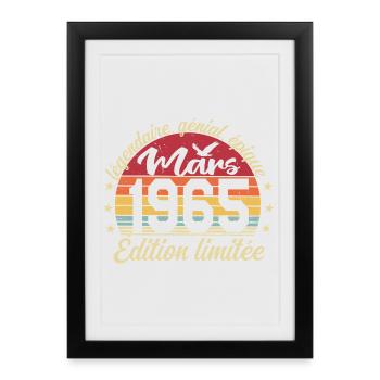 March 1965 61 Years Birthday Gift March 1965 - Framed poster (27 × 37 cm) - black - Front