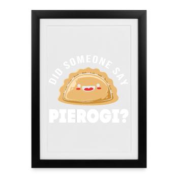 Pologne Polonais Pierogi - Affiche encadrée (27 × 37 cm) - noir - Devant
