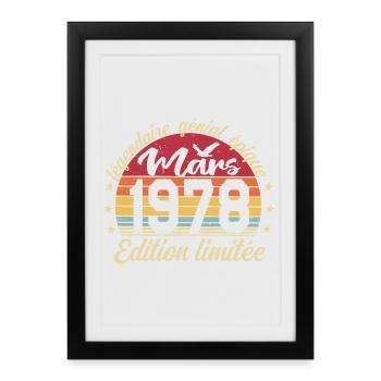 March 1978 48 Years Anniversary Gift March 1978 - Framed poster (27 × 37 cm) - black - Front