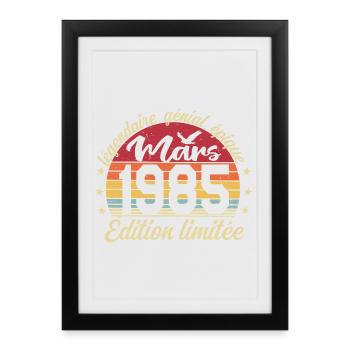 March 1985 41 Years Birthday Gift March 1985 - Framed poster (27 × 37 cm) - black - Front