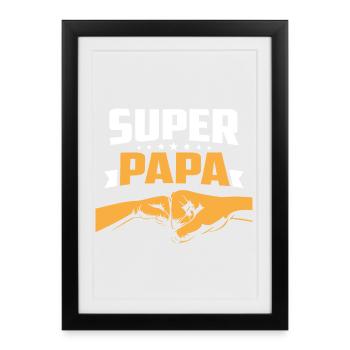 Super Papa Idea Cadeau Fête Des Fathers Anniversaire - Framed poster (27 × 37 cm) - black - Front